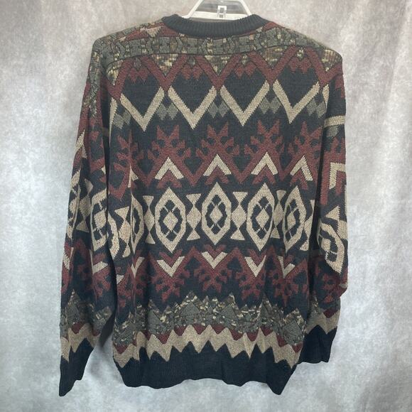Vtg North Winds Cotton Traders Men XL Sweater Wool Blend Fair Isle Geo Pattern - Picture 2 of 7